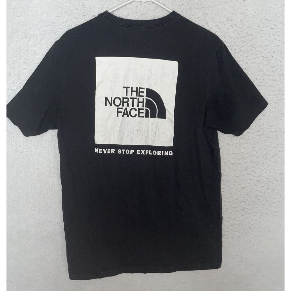 The North Face Mens Crew Neck Short Sleeve Knit 100% Cotton Logo T-Shirt Black M